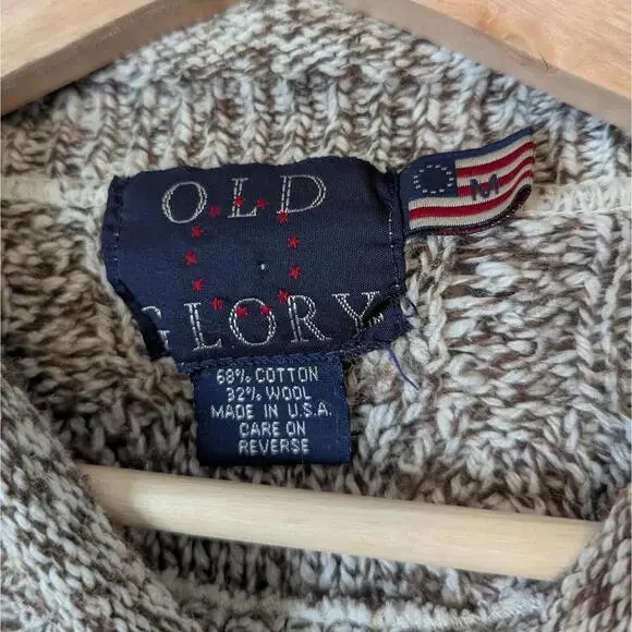 SOLD Vintage 90s chunky knit cotton & wool rolled neck sweater - Picture 6 of 6